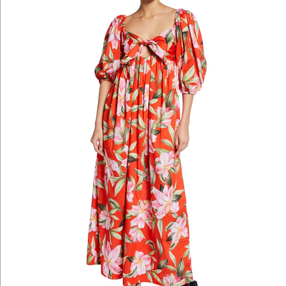 NWT Mara Hoffman Violet Maxi Dress M Red Floral